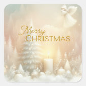 A Christmas Angel Fantasy Snowy Landscape Vierkante Sticker (Voorkant)