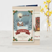 A Christmas card with snowy scenes, festive text,  Kaart (Gele Bloem)