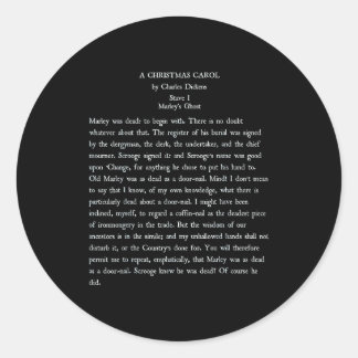 A Christmas Carol Charles Ens Book Reader Gift  Ronde Sticker