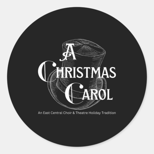 A Christmas Carol Choir And Theatre  Ronde Sticker (Voorkant)