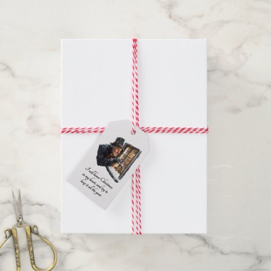 A Christmas Carol Scrooge Kerstcadeau-labels Cadeaulabel (Met Touw)