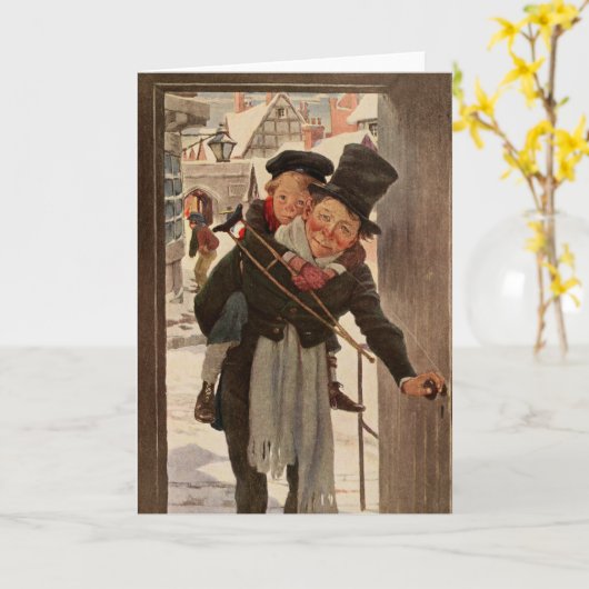 A Christmas Carol: Tim & Mr. Cratchit Kaart (Gele Bloem)