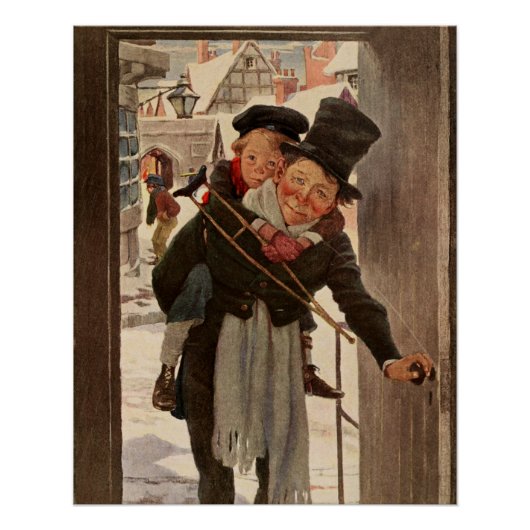 A Christmas Carol: Tim & Mr. Cratchit Kaart Perfect Poster (Voorkant)