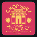 A Christmas Story Chop Suey Palace Co. Vierkante Sticker<br><div class="desc">This classic graphic features the Chop Suey Palace Co. logo from the classic movie,  A Christmas Story.</div>