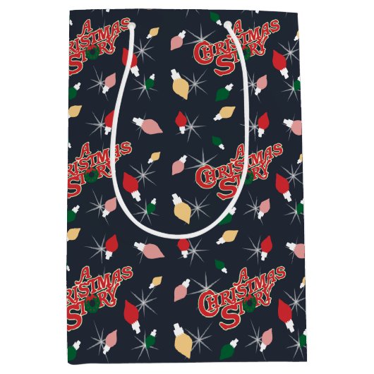 A Christmas Story Christmas Lights Pattern Medium Cadeauzakje (Voorkant)