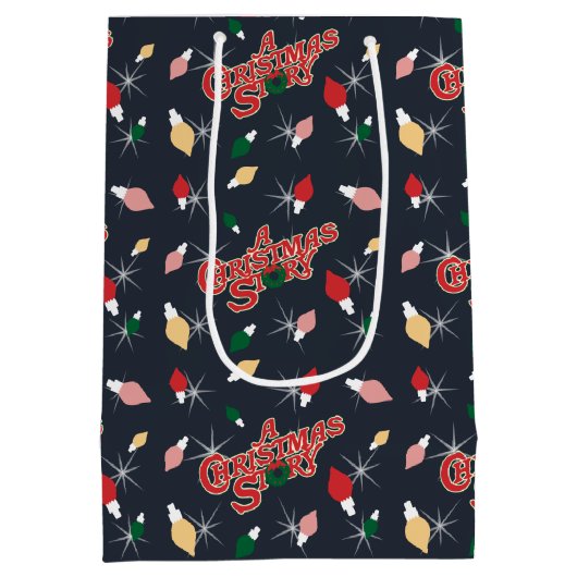 A Christmas Story Christmas Lights Pattern Medium Cadeauzakje (Achterkant)
