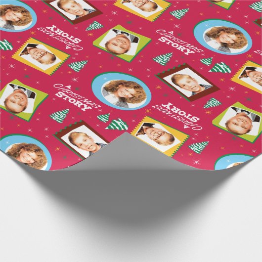 A Christmas Story | Family Photos Pattern Cadeaupapier (Hoek)