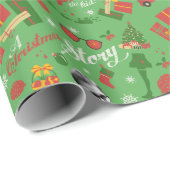 A Christmas Story Green Icon Pattern Cadeaupapier (Rol Hoek)