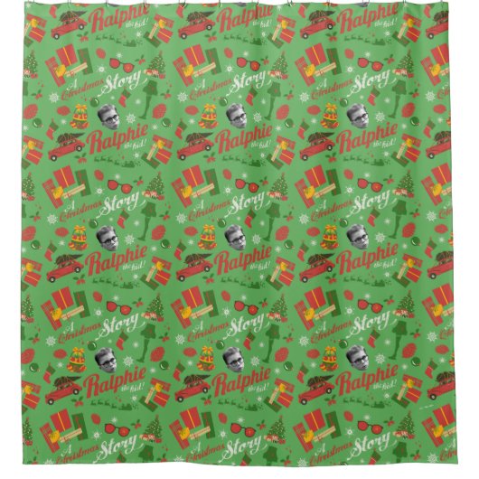 A Christmas Story Green Icon Pattern Douchegordijn (Voorkant)