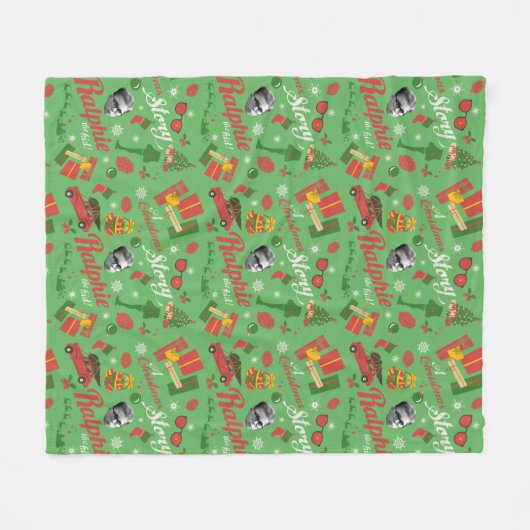 A Christmas Story Green Icon Pattern Fleece Deken (Voorkant (Horizontaal))