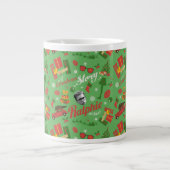 A Christmas Story Green Icon Pattern Grote Koffiekop (Voorkant)