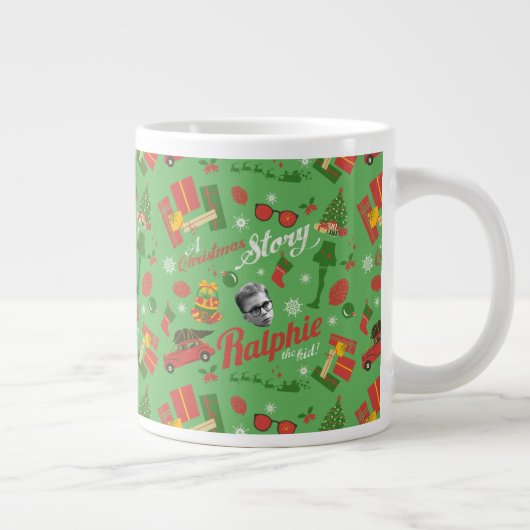 A Christmas Story Green Icon Pattern Grote Koffiekop (Rechts)