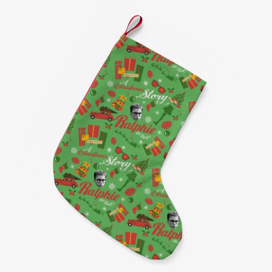 A Christmas Story Green Icon Pattern Kleine Kerstsok (Voorkant (Hangend))