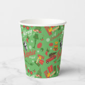A Christmas Story Green Icon Pattern Papieren Bekers (Achterkant)