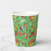 A Christmas Story Green Icon Pattern Papieren Bekers (Rechts)