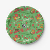 A Christmas Story Green Icon Pattern Papieren Bordje (Voorkant)