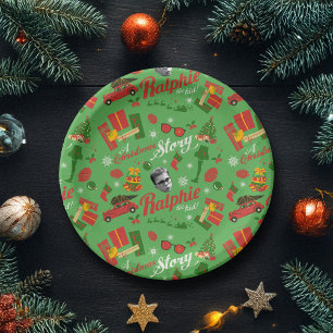 A Christmas Story Green Icon Pattern Papieren Bordje