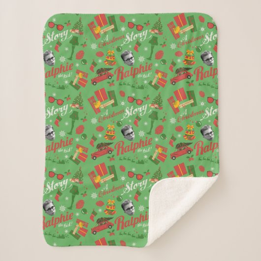 A Christmas Story Green Icon Pattern Sherpa Deken (Voorkant)