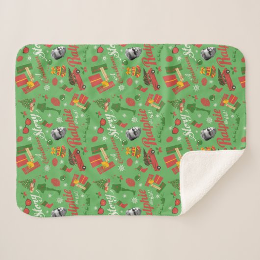 A Christmas Story Green Icon Pattern Sherpa Deken (Voorkant (horizontaal))
