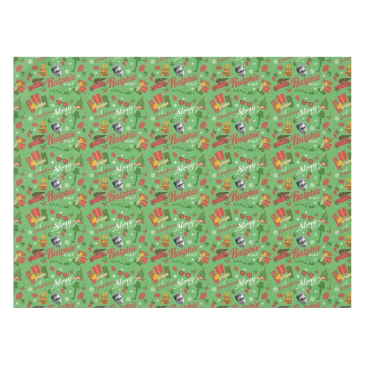 A Christmas Story Green Icon Pattern Tafelkleed (Voorkant (Horizontaal))
