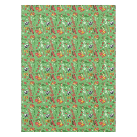 A Christmas Story Green Icon Pattern Tafelkleed (Voorkant)
