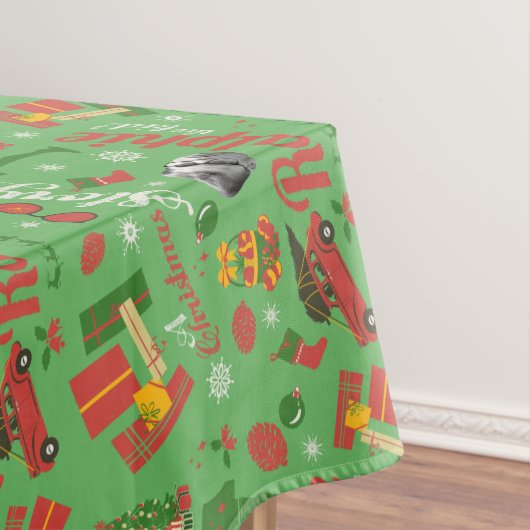 A Christmas Story Green Icon Pattern Tafelkleed (Voorbeeld)