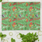 A Christmas Story Green Icon Pattern Theedoek (Gevouwen)
