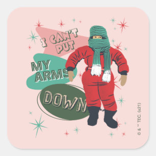 A Christmas Story - I Can't Put My Arms Down Vierkante Sticker