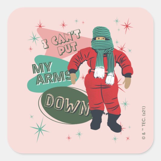 A Christmas Story - I Can't Put My Arms Down Vierkante Sticker (Voorkant)