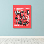 A Christmas Story Icons Graphic Canvas Afdruk (Insitu (Houten vloer))