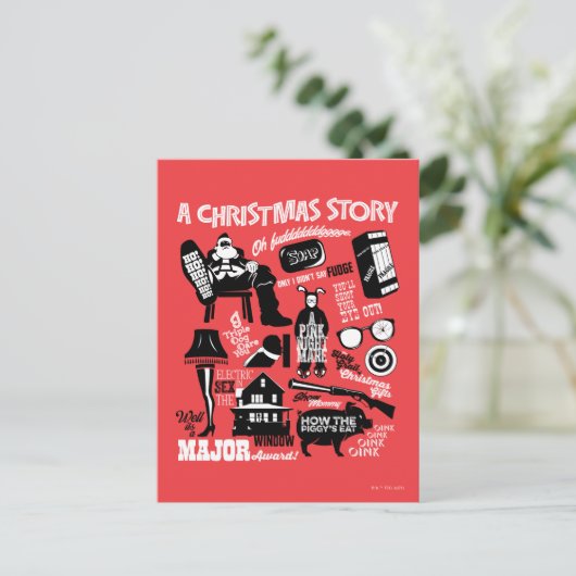 A Christmas Story Icons Graphic Feestdagenkaart (Staand voorkant)