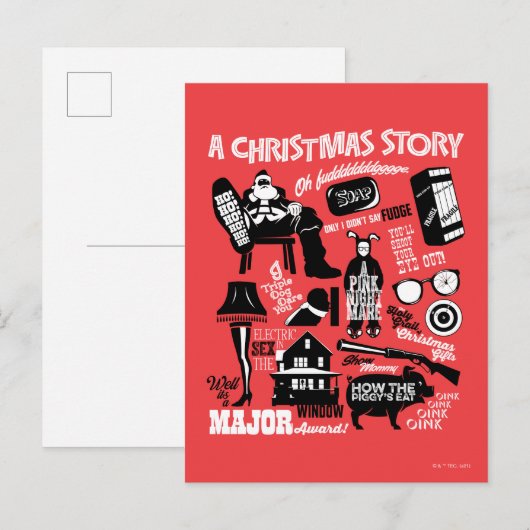 A Christmas Story Icons Graphic Feestdagenkaart (Voorkant / Achterkant)