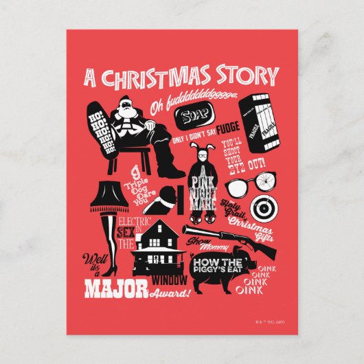 A Christmas Story Icons Graphic Feestdagenkaart (Voorkant)