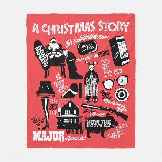 A Christmas Story Icons Graphic Fleece Deken (Voorkant)