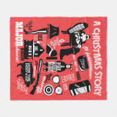 A Christmas Story Icons Graphic Fleece Deken (Voorkant (Horizontaal))