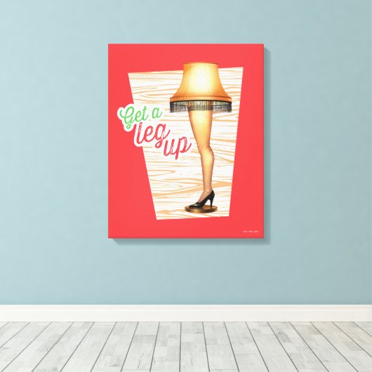 A Christmas Story Lamp Get a Legup Canvas Afdruk (Insitu (Houten vloer))