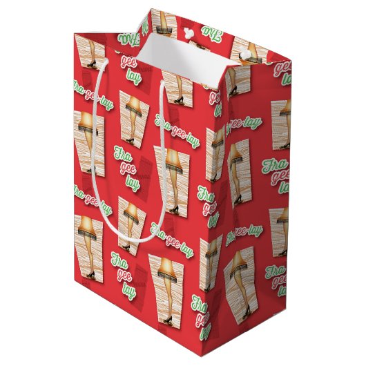 A Christmas Story | Legp Pattern Medium Cadeauzakje (Achterkant Gekanteld)