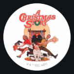 A Christmas Story Poster Art Ronde Sticker<br><div class="desc">This classic graphic feature's the whole family from the classic movie,  A Christmas Story.</div>