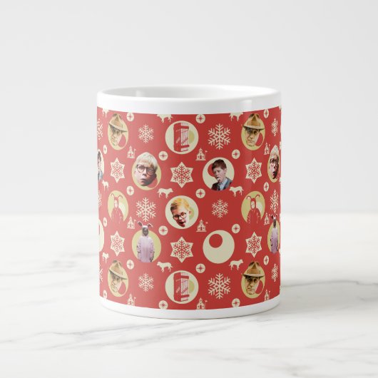 A Christmas Story Retro Snowflake Pattern Grote Koffiekop (Voorkant)