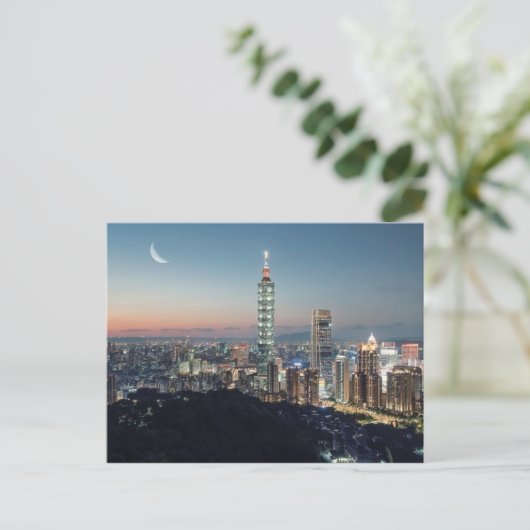 A city under the moonlight briefkaart (Staand voorkant)