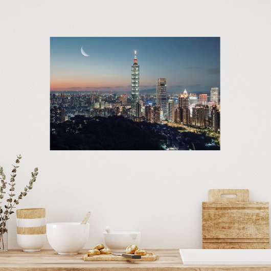 A city under the moonlight poster (Keuken)