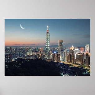 A city under the moonlight poster