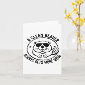 A Clean Beaver Always Gets More Wood Adults Joke M Kaart (Gele Bloem)