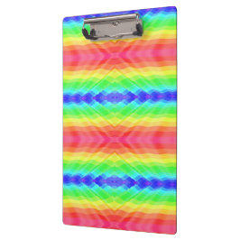 A clipboard with a colorful, kaleidoscopic rainbow klembord