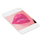 A close-up digital art of glossy pink lips adorned magneet (Rechterzijde)