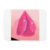 A close-up digital art of glossy pink lips adorned magneet (Horizontaal)