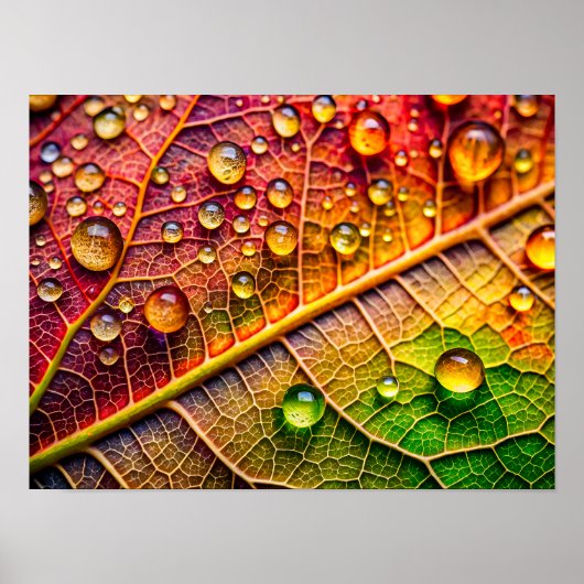 A close-up of a vibrant, textured leaf poster (Voorkant)