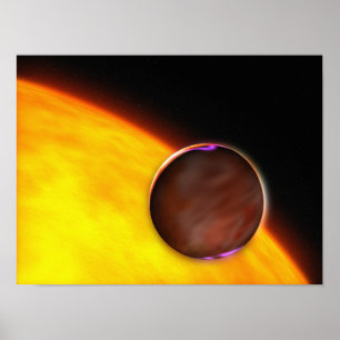 A close-up of an extrasolar planet poster