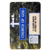 "A Closed Mouth Gathers No Foot" Church Sign Magneet (Verticaal)