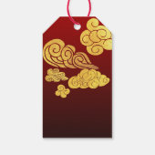 A Clouds Ox papier gesneden Chinees Nieuwjaar 2021 Cadeaulabel (Achterkant)
